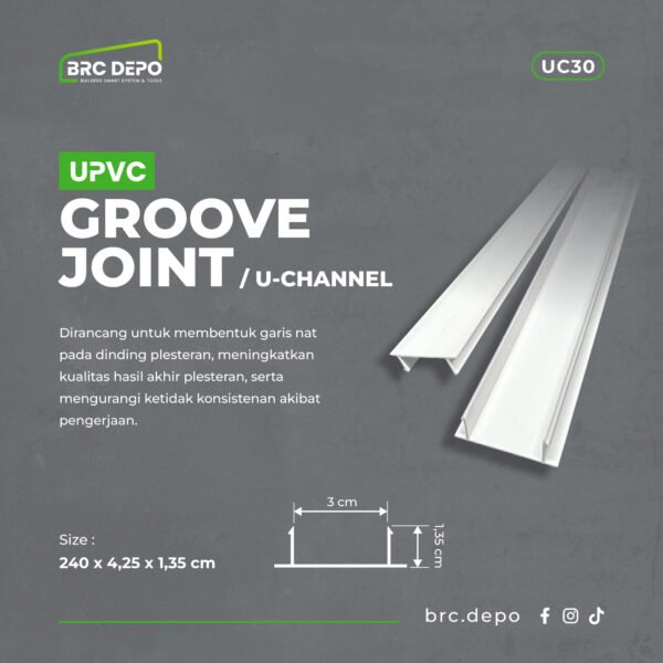 Tali Air Dinding / Groove Line (U-Channel) PVC