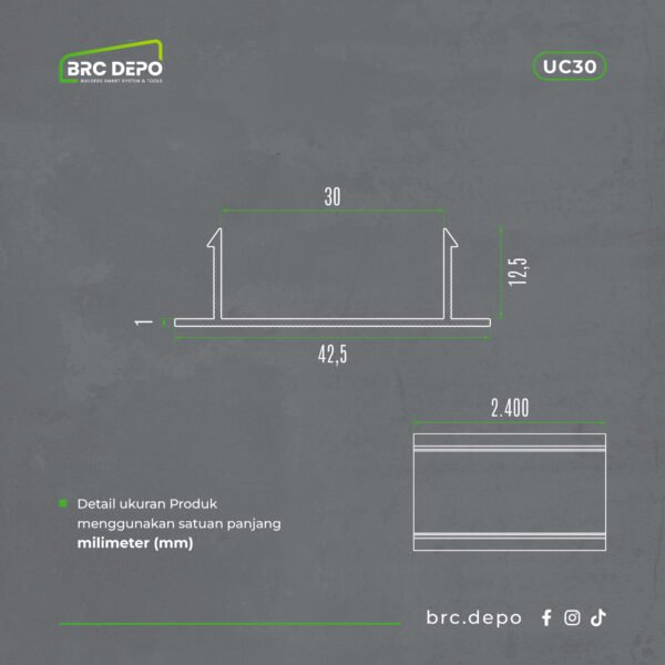 Tali Air Dinding / Groove Line (U-Channel) PVC
